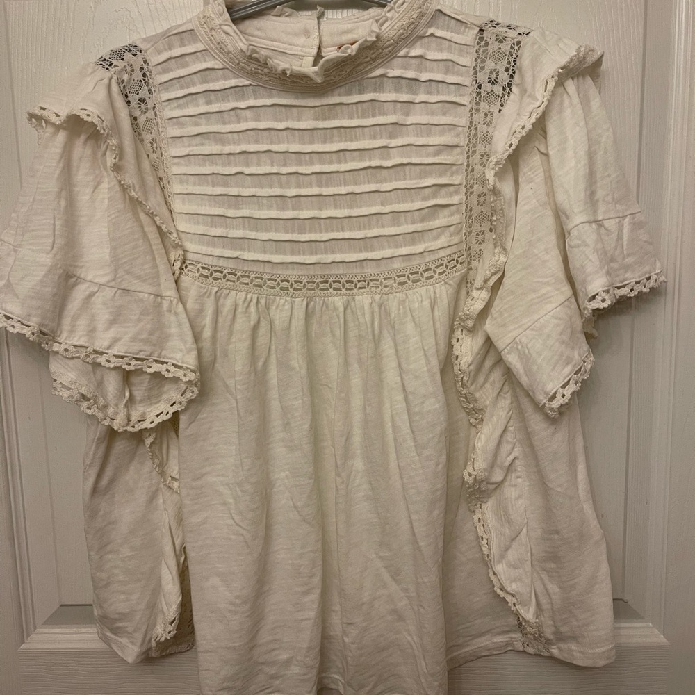 Free People Le Femme ruffled crochet top